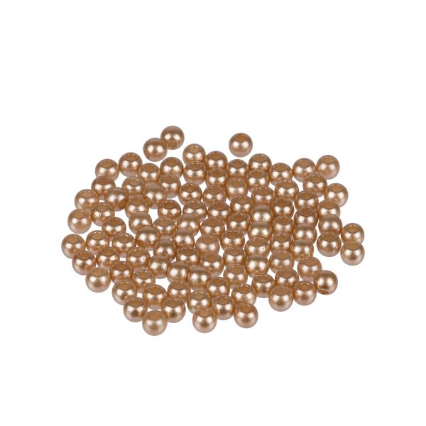 Бусины пластик ⌀4 мм, 100±5 шт, №21 золотистый, Zlatka PB