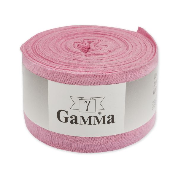 Косая бейка трикотажная 60 мм / 10 метров, (рибана), 004 розовый, Gamma