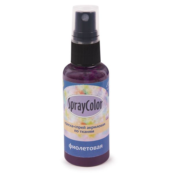 Краска-спрей акриловая по тканям 50 мл, К7506 фиолетовая, Аква-колор