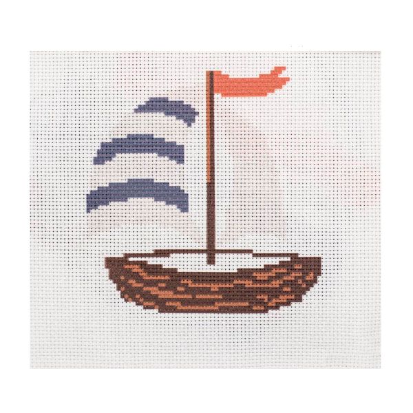 Набор для вышивания нитками Hobby&Pro Kids, Кораблик 19х19см