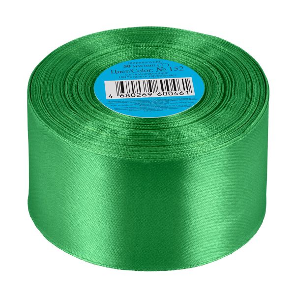Лента атласная 1-сторонняя 50.0 мм / 33±2 метра, 152 зеленый, Gamma