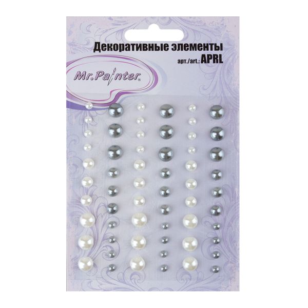 Декоративные элементы 5х60 шт, 01 серебро-кремовый, Mr.Painter APRL-04