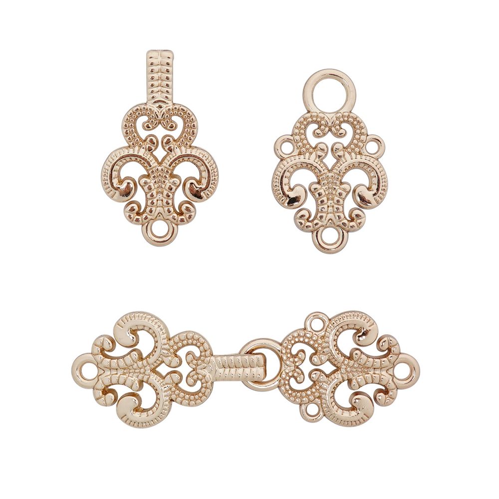 Крючки пришивные декоративные 59х20 мм, gold, 6 шт