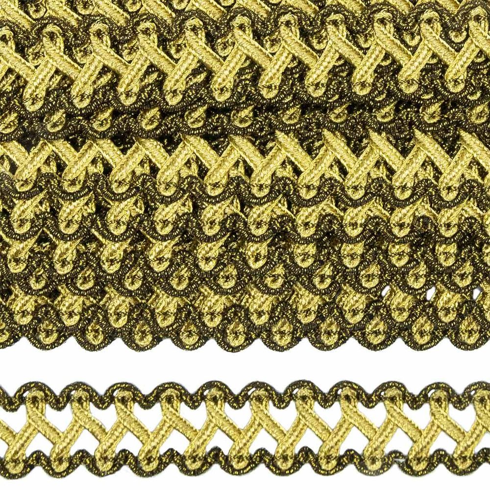 Тесьма 20 мм / 25 метров, 05 черн. /золото, 23-2508