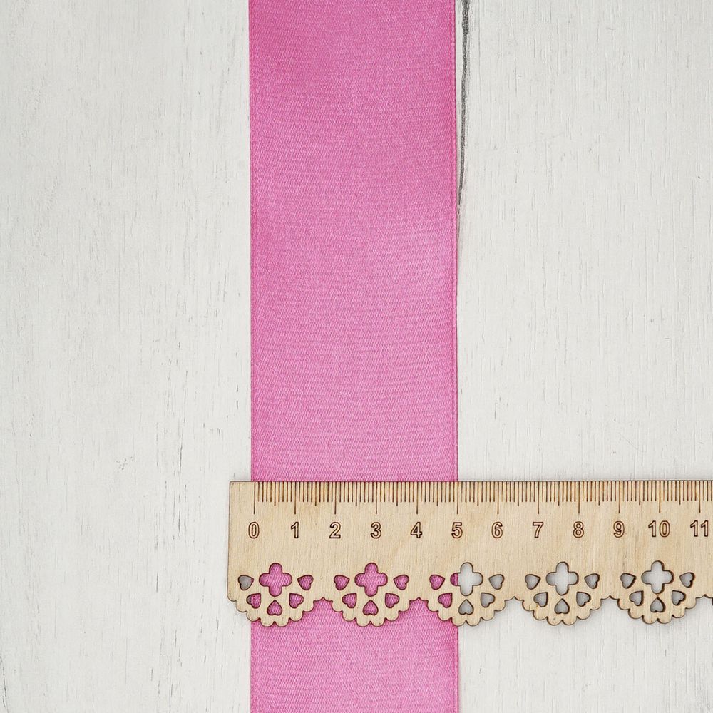 Лента атласная 1-сторонняя 50.0 мм / 22.86±1 метров, 023 светлая фуксия, Globus