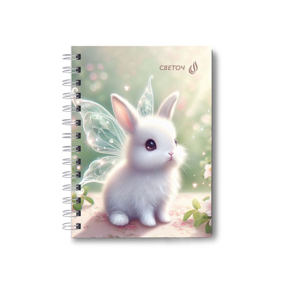 Записная книжка с твердым переплетом, глянцевая ламинация, на гребне A6 120 л. 4 шт клетка, Давай дружить 01597, ЗК226 Светоч