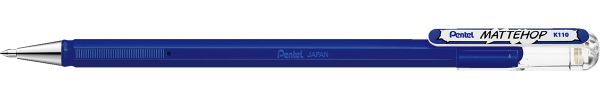 Ручка гелевая с супер укрывистыми чернилами Pentel Mattehop ⌀1 мм, K110-VCX цвет чернил: синий