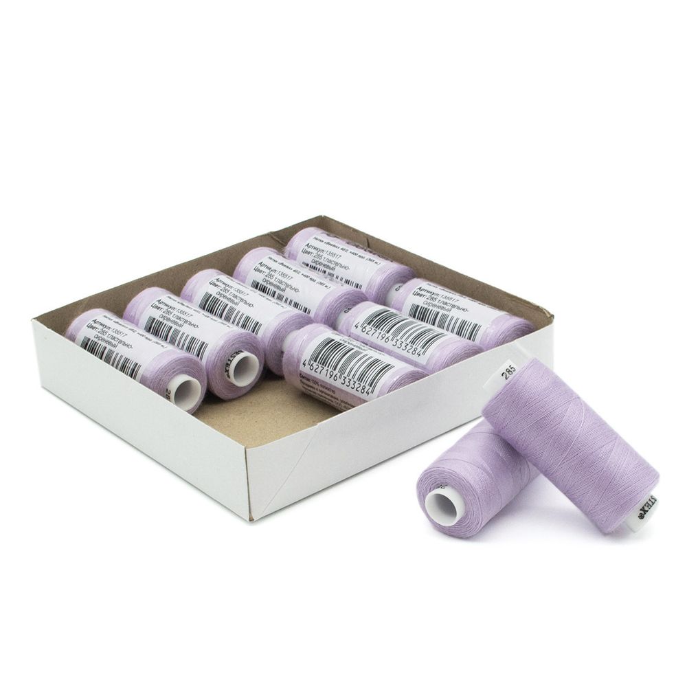 Нитки швейные бытовые Bestex 40/2, 365 м (400 ярд) / 10 кат., 285 пастельно-сиреневый