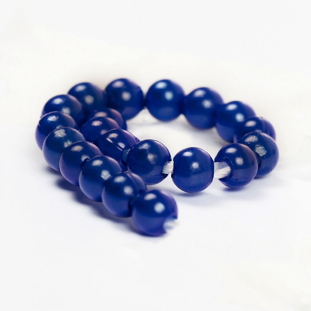 Бусины пластик (перламутр) ⌀10 мм, цв.A33 синий, уп.500г (960 шт), Magic4Hobby