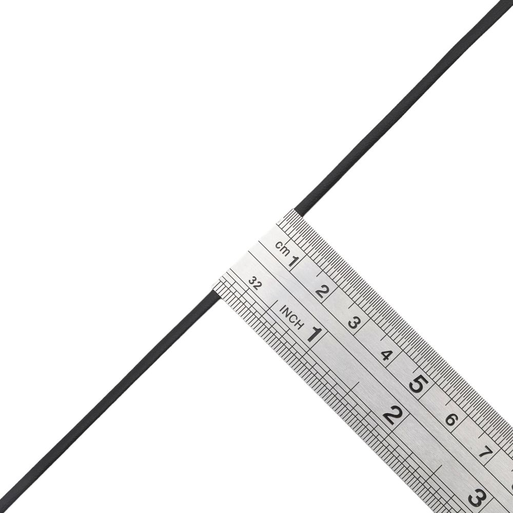 Шнур кожа искусственная ⌀2.5 мм / 100 метров, матовый, черный