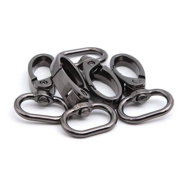 Карабин металл 20.0 мм (47х25 мм), чер.никель, ГУ12849, 4 шт