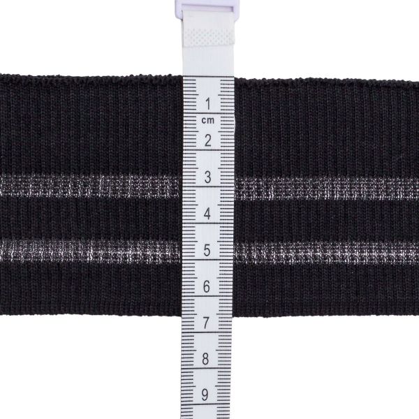 Подвяз (довяз) трикотажный с прозрачными вставками 6 см / 1 метр, черный, 3AR2880