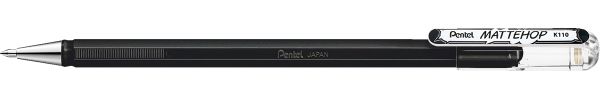 Ручка гелевая с супер укрывистыми чернилами Pentel Mattehop ⌀1 мм, K110-VAX цвет чернил: черный