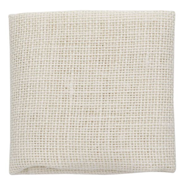 Ткань для рукоделия рогожка 100% лен 48х45см, белый