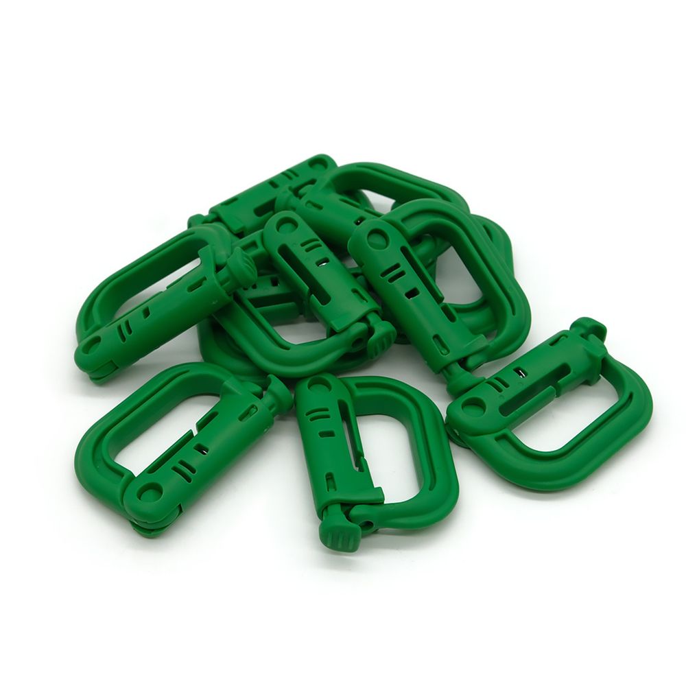 Карабин 35мм зеленый, 10 шт