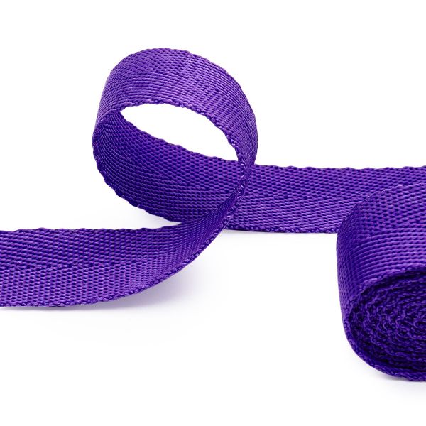 Стропа (ременная лента) 25 мм / 5х2.5 метра, толщ. 1.0 мм, [15.1 г/пог.м], 100% п/п, 19 фиолетовый