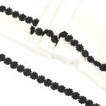 Кружево гипюр (плетёное) 15 мм ромашка цв.черный, уп.13.71 м, Kruzhevo