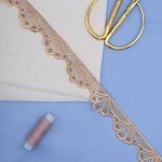 Кружево гипюр (плетёное) 30 мм / 13.7 метров, (интерьерное) бежевый, 3AR2334