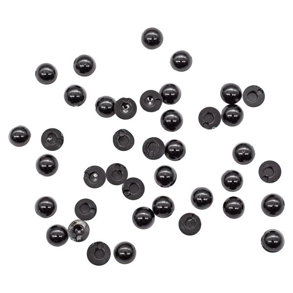 Глаза для кукол и игрушек клеевые 7мм, цв.черный, 40 шт