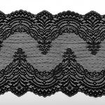 Кружево бельевое эластичное 230 мм / 10 м, 8036, цв.черный, Kruzhevo