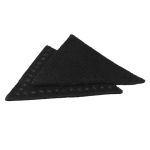 Заплатки пришивные из замши, треугольник равнобедр., стор.5см, с перфорацией, 2 шт, 100%кожа, 20 черный, 59901