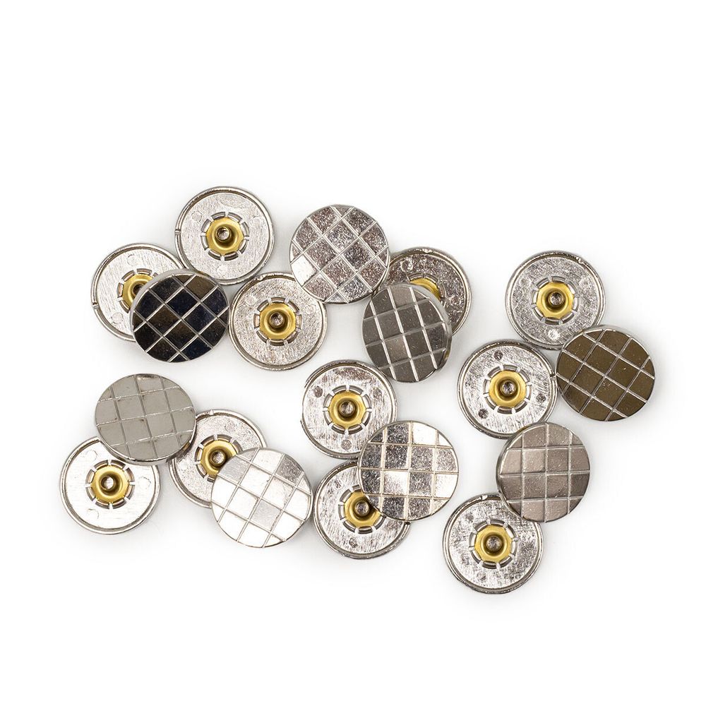 Часть кнопки Альфа (S-образная) ⌀19 мм (A-часть), 5/19 ник цв.мет клетка (А) 19 мм, 20 шт