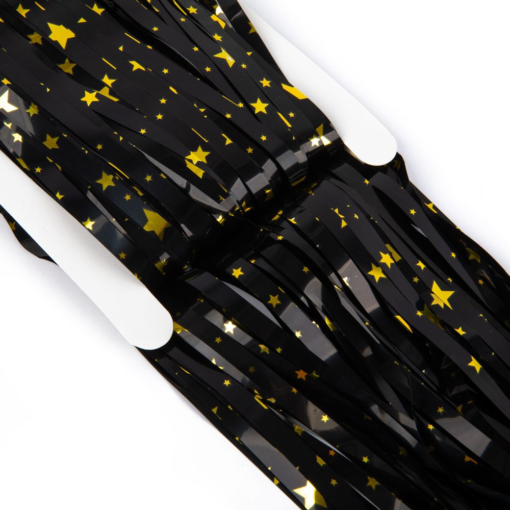 Занавес Дождик 100х200 см, 01_черные звезды, Boomzee GBZ-13