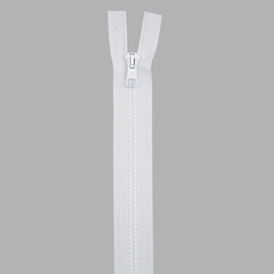 Молния трактор Arta Т6 (6 мм) 2 зам., разъем., 110 см, цв. 001 белый, уп.5 шт