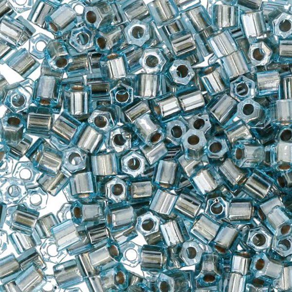 Бисер Toho 11/0 Hexagon 5 (2.2 мм), 25 г (5х5 г), 0990 голубой с золотым центром