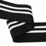 Подвяз (довяз) трикотажный 6.0х80 см, черный с белыми полосами, 100% п/э, 5 штук