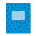 Тетрадь ученическая школьная, выборочный лак, A5 12 л. на скобе 65 г/м², белизна 100% 25 шт клетка, 01404 ААА! Акула!, Светоч Т87