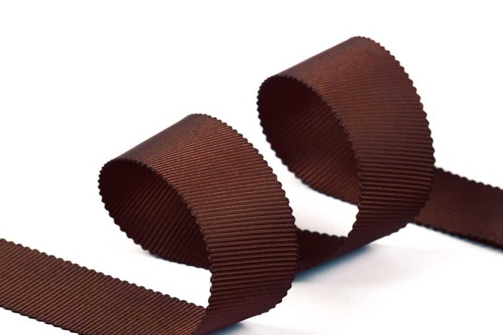 Лента репсовая (в рубчик) с зубчатым краем 25.0 мм, 25±1 метров, 850 коричневый, Gamma PTGR-25
