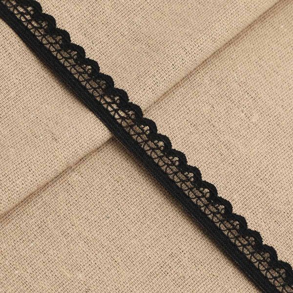 Резинка бельевая (ажурная) 13.5 мм / 50 метров, черный