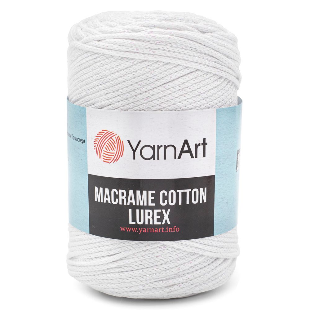 Пряжа YarnArt (ЯрнАрт) Macrame cotton Lurex / уп.4 мот. по 250 г, 205м, 721 белый