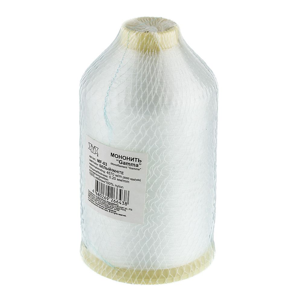Нить прозрачная (мононить) 0.20 мм / 4570 метров, белый, Gamma MF-03