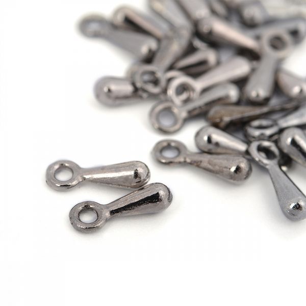 Наконечник для шнура металл 7х3 мм, цв.чер.никель, MH.111942-3, уп.200 шт