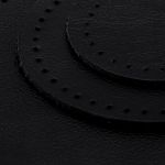 Набор заплаток пришивных из кожи, круг ⌀4см, 6см и 8см, с перфорацией, 3 шт, 100% кожа (01 черный), 9401