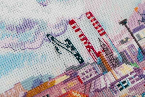 Набор для вышивания нитками Panna, Индустриальный пейзаж, 27х15.5 см
