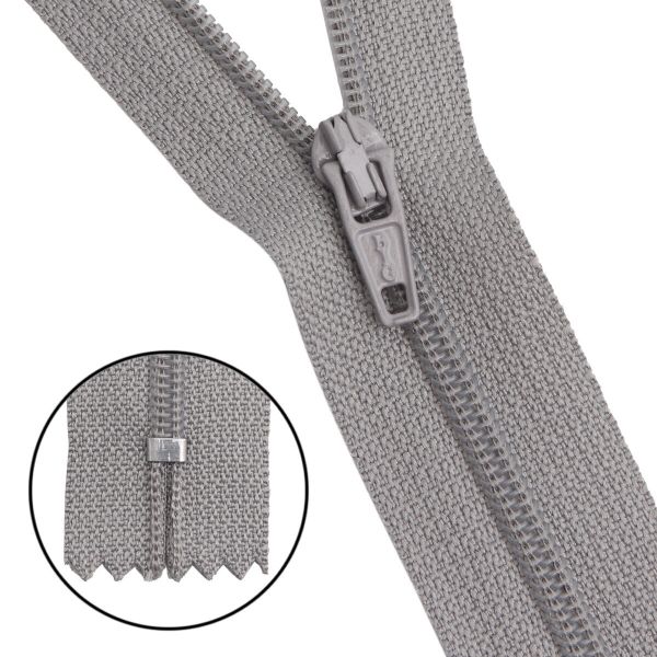 Молния спираль (витая) Т3 (3 мм) 1 зам., н/раз., 20 см, автомат, сер, 30095, 10 шт