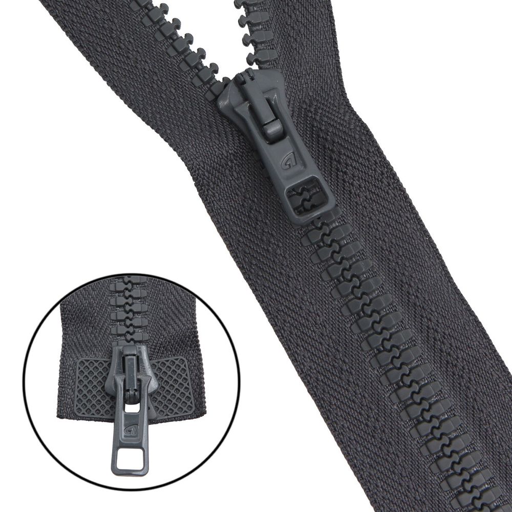 Молния трактор Arta Т6 (6 мм) 2 зам., разъем., 100 см, цв. 123 графит, уп.5 шт