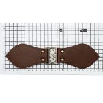 Фурнитура застежка для кардигана кожаная №2 коричневая 24см (никель), 2 шт