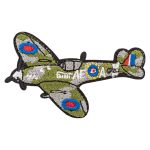 Термоаппликация "Военный самолет", 7.8х5.5см