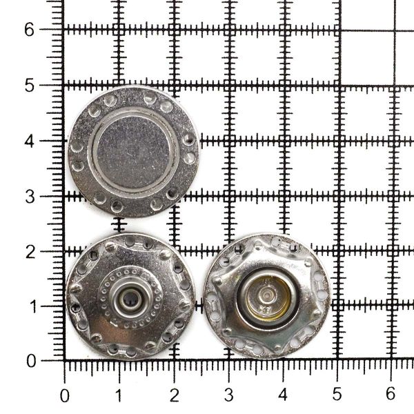 Кнопка пришивная металл ⌀24.0 мм, никель, 4 шт, BIG