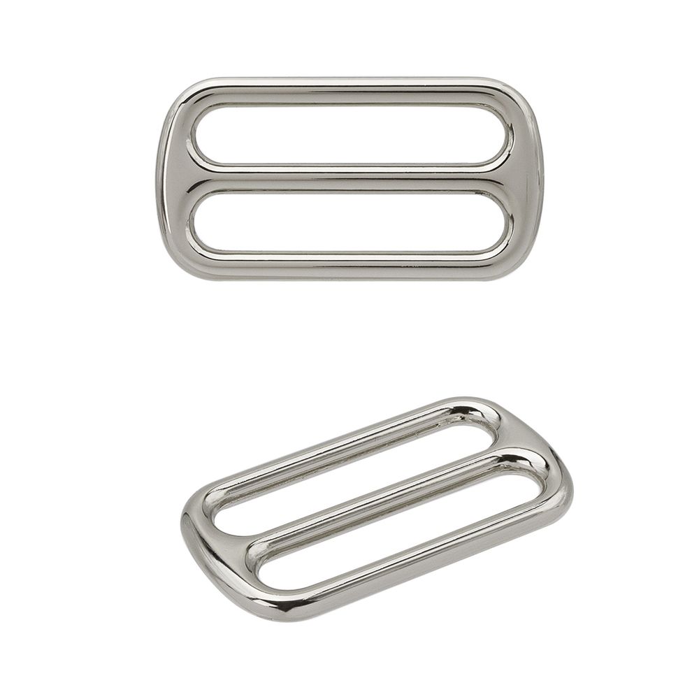 Пряжка регулировочная металл литая 25.0 мм (31х17мм), никель, МВ2342, 6 шт