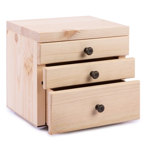 Заготовка деревянная Комод 3 ящика, сосна, 20х15х18 см, ВД-1092 Mr.Carving