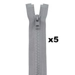 Молния трактор Arta Т6 (6 мм) 1 зам., разъем., 40 см, (2076), A577 серый, НОВЫЙ МАТОВЫЙ ЗАМОК, уп.5 штук