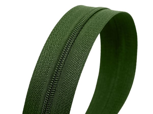 Молния рулонная витая (спираль) Т3 (3 мм), УСИЛЕННАЯ, НА БОБИНЕ, S-190 хаки (цв.SBS) / 200 метров