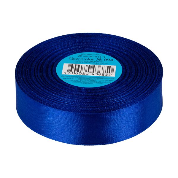 Лента атласная 1-сторонняя 25.0 мм / 33±2 метра, 094 синий, Gamma