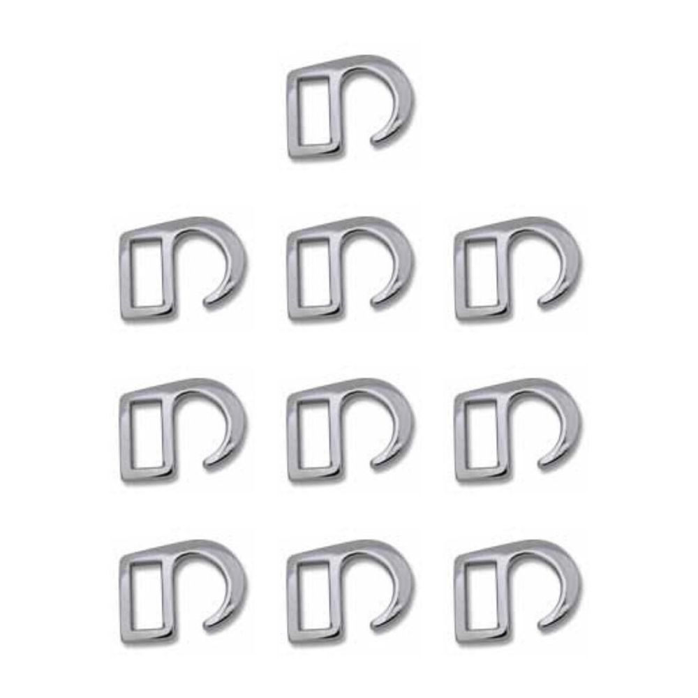 Крючки обувные 15х12 мм, ⌀8 мм, 10 шт, 04 никель, Micron