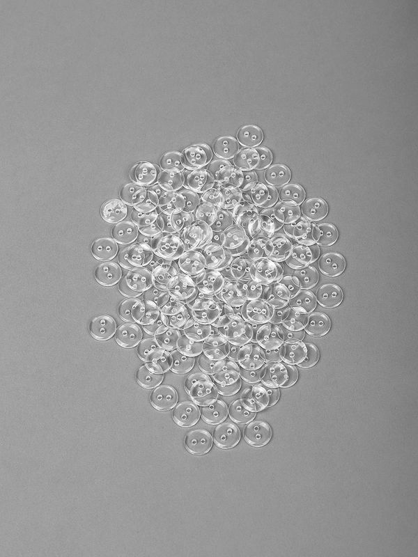 Пуговицы 2 прокола 20L=13 мм, пластик TBY BT, цв.прозрачный, 1000 шт